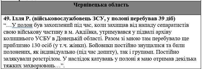 СБУ почала оприлюднювати свідчення колишніх заручників, в тому числі з Буковини, які зазнали катувань терористами т.зв. 'днр/лнр'