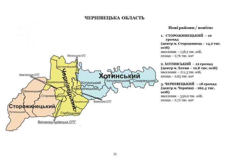 Чернівецька область: замість одинадцяти усього три райони?