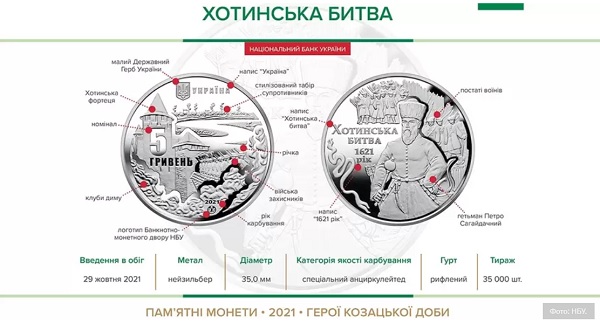 В Україні з'явиться нова монета у 5 гривень на честь Хотинської битви 