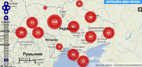 На карті корупції в Україні вже 16 фактів з Чернівецької області