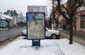 У центрі Чернівців облили зеленкою сітілайт Тимошенко - фото