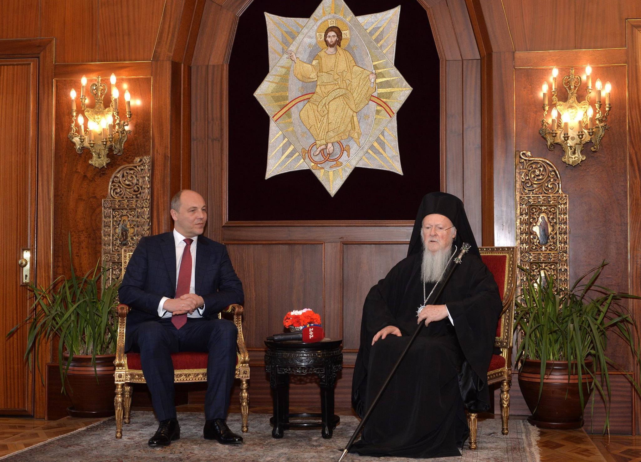 Андрій Парубій у Стамбулі говорив зі Вселенським Патріархом Варфоломієм про Томос для Єдиної Помісної Української Православної Церкви