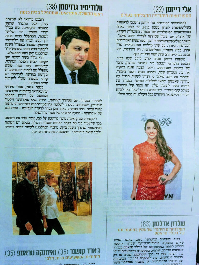 Гройсман вошел в пятерку самых влиятельных евреев мира