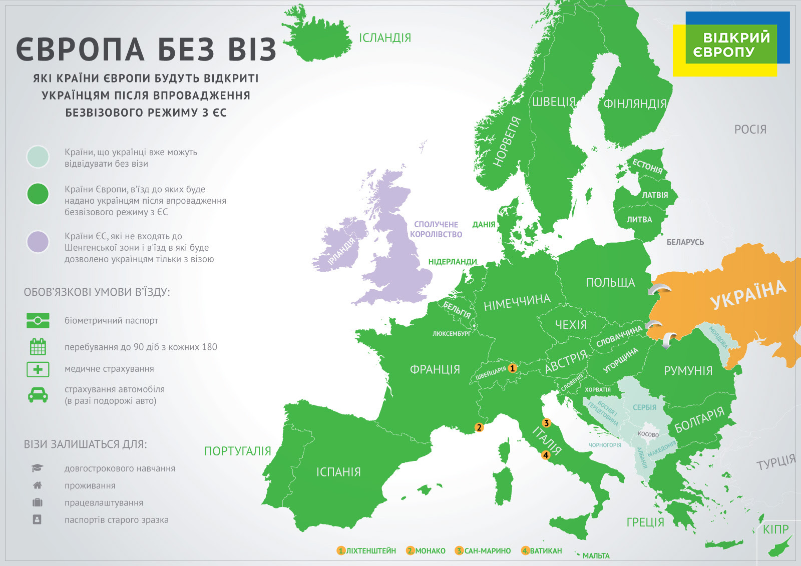 В Україні стартує інформаційна кампанія щодо правил та переваг безвізового режиму з країнами Європейського Союзу