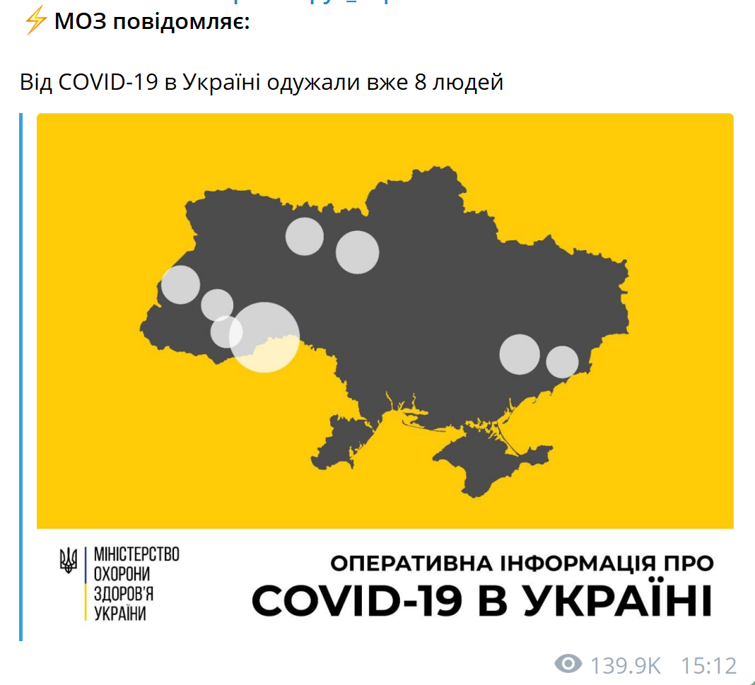 Від COVID-19 в Україні одужали вже 8 людей: у Чернівцях заперечують цю інформацію МОЗ