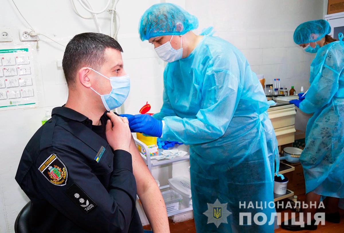 Від коронавірусу щепили вже понад 46% особового складу поліції Чернівецької області