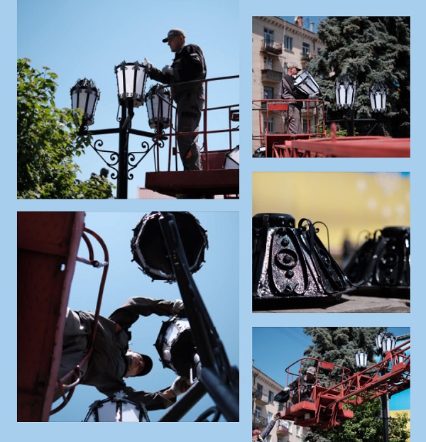 На Центральну площу повернули відреставровані ліхтарі 