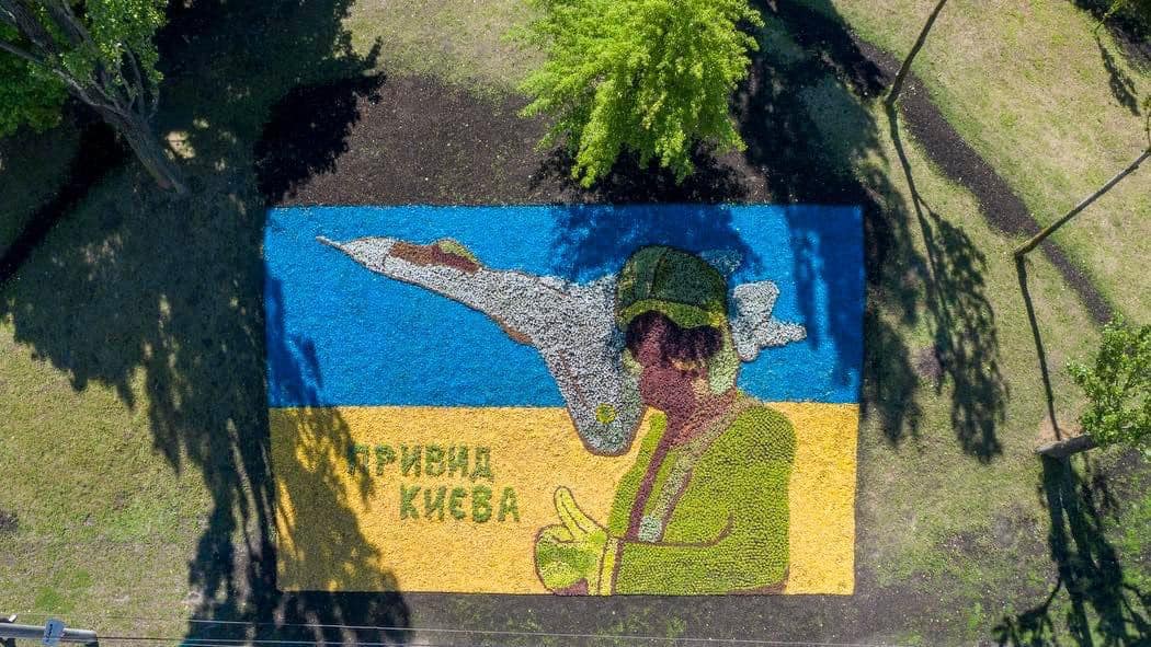 Тризуби, прапори, вишиванки, рушники і навіть 'Привид Києва': для створення патріотичних композицій у Києві висадили 320 тисяч квітів. А у Чернівцях?  