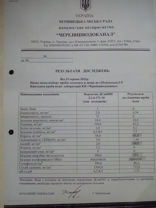 Висновок експертів: вигрібна яма начальниці Чернівецької Держпродспоживслужби отруює колодязі і життя сусідів   